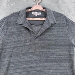 Orlebar Brown Polo Shirt Men XL Heather Gray Short Sleeve Cotton